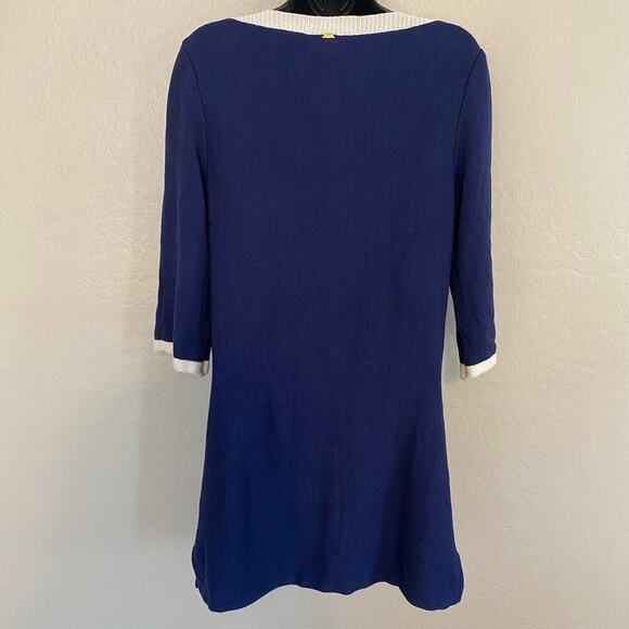 St. John Sport Boatneck Wool Blend Dress Size Medium Old Money Classic Coastal - Picture 2 of 6